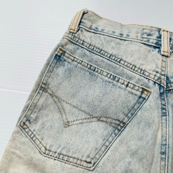 Jou Jou Vintage Shorts Tapered Light Wash 100% Cotton High Rise Patched Size 9 - Picture 10 of 13